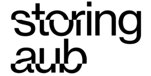 logo Storing AUB in zwart en wit